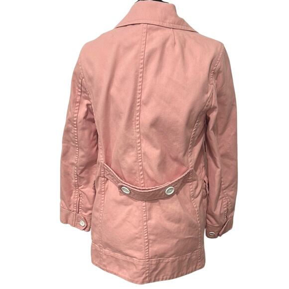 J. Crew Women’s 100% Cotton Pale Pink Peacoat Feminine White Buttons Size 8 - Picture 5 of 13